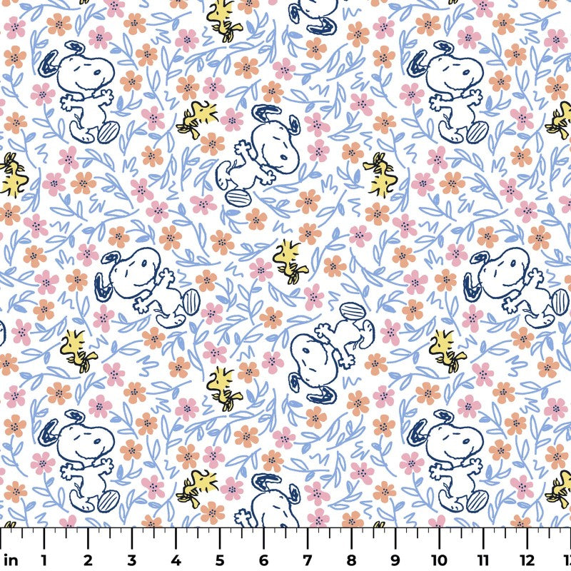 PeanutsSnoopyWoodstockFloralFr