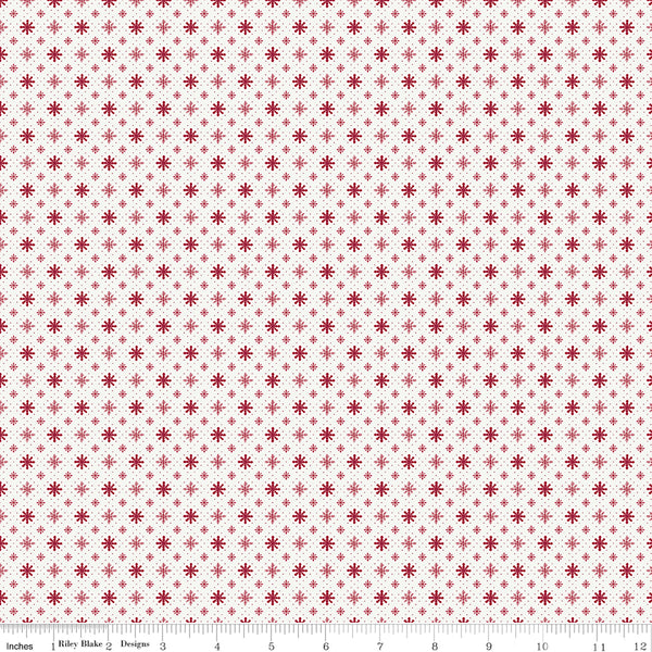 Christmas Village Fabric Snowflakes Off White by Katherine Lenius for Riley Blake Designs C12246-OFFWHITE