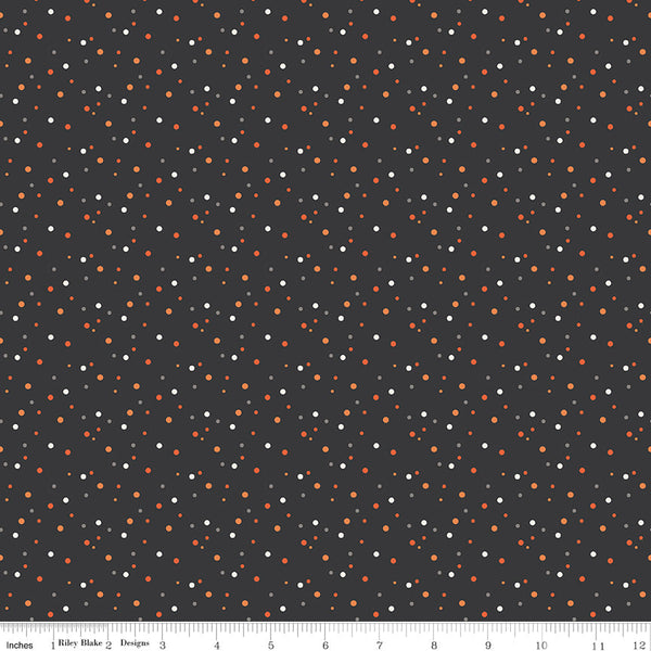 Hey Bootiful Fabric Dots Charcoal by My Mind's Eye for Riley Blake Designs C13135-CHARCOAL