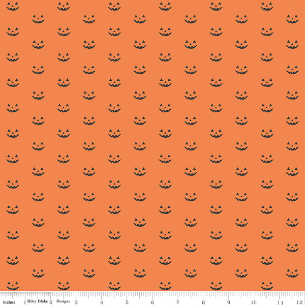 Hey Bootiful Fabric Jack-o'-Lanterns Orange by My Mind's Eye for Riley Blake Designs C13136-ORANGE