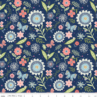 Butterfly Blossom Fabric Main Navy by Riley Blake Designs C13270-NAVY