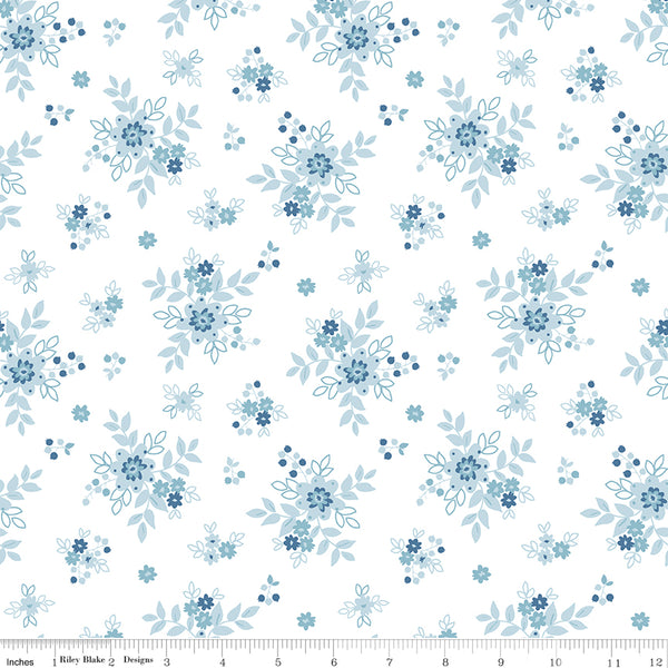 Simply Country Fabric - Bouquets White - Tasha Noel - Riley Blake Designs - C13411-WHITE