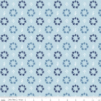 Simply Country Fabric - Wreaths Blue - Tasha Noel - Riley Blake Designs - C13414-BLUE