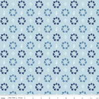 Simply Country Fabric - Wreaths Blue - Tasha Noel - Riley Blake Designs - C13414-BLUE