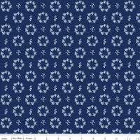 Simply Country Fabric - Wreaths Navy - Tasha Noel - Riley Blake Designs - C13414-NAVY