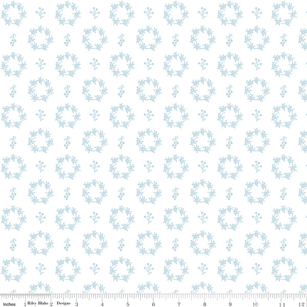 Simply Country Fabric - Wreaths White - Tasha Noel - Riley Blake Designs - C13414-WHITE