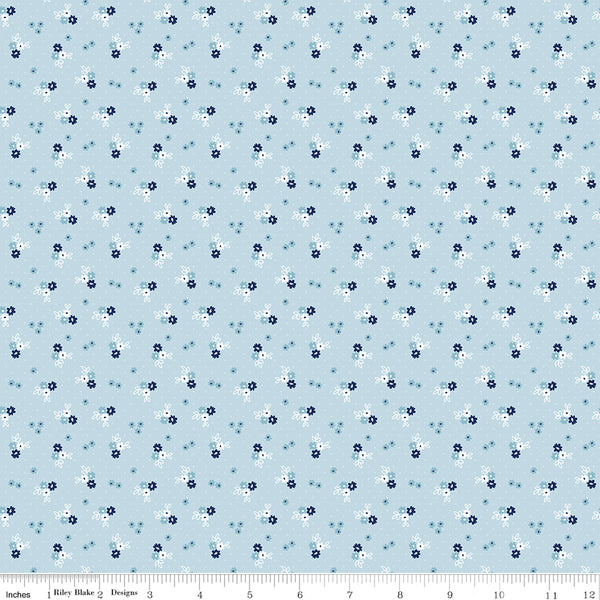 Simply Country Fabric - Floral Blue - Tasha Noel - Riley Blake Designs - C13416-BLUE