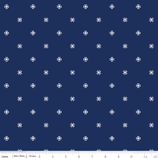 Simply Country Fabric - Quilt Stars Navy - Tasha Noel - Riley Blake Designs - C13417-NAVY