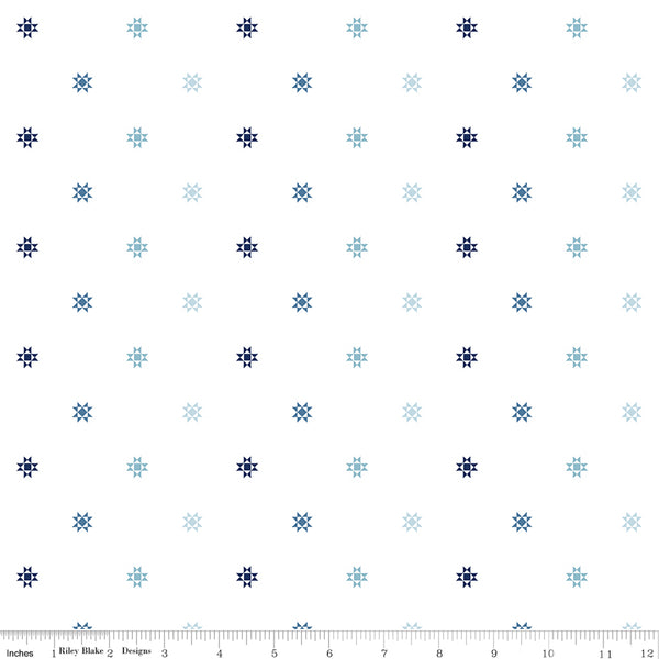 Simply Country Fabric Quilt Stars White by Tasha Noel for Riley Blake Designs C13417-WHITE