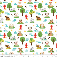 Pets Fabric Dogs White by Lori Whitlock by Riley Blake Designs C13650-WHITE