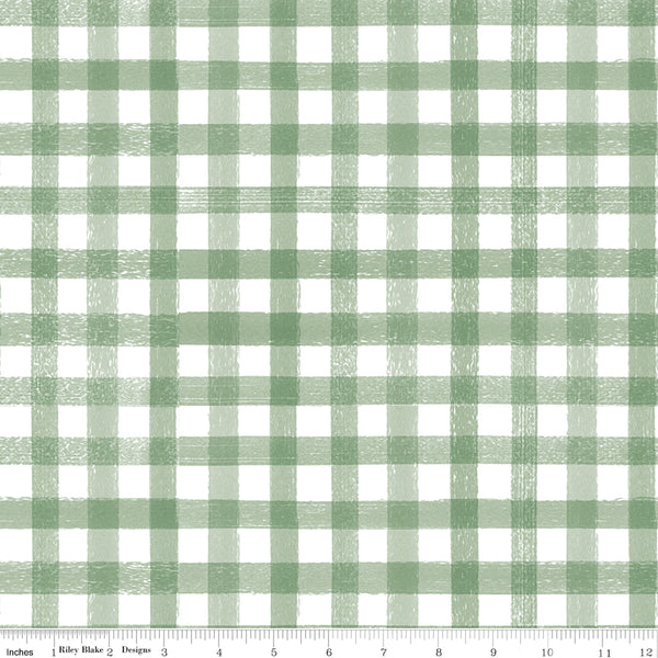 Homemade Fabric Gingham Sage by Echo Park Paper Co for Riley Blake Designs C13721-SAGE