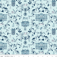 Pride & Prejudice Fabric Pemberley Blue Riley Blake Designs C13770-BLUE