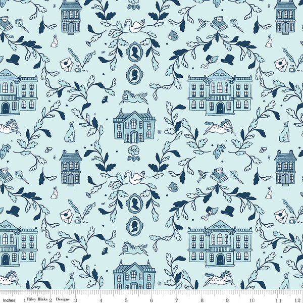 Pride & Prejudice Fabric Pemberley Blue Riley Blake Designs C13770-BLUE