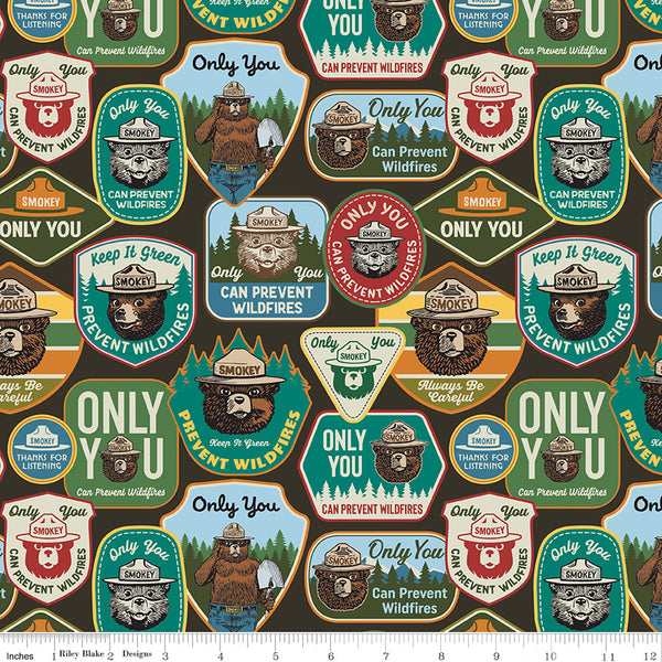 Only You Fabric - Main Bark - Smokey Bear - Riley Blake Designs - C14640-BARK