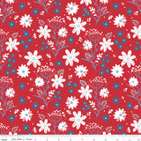 Firework Fields Fabric - Main Red - Gracey Larson - Riley Blake Designs