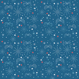 Firework Fields Fabric - Fireworks Coastal Blue - Gracey Larson - Riley Blake Designs