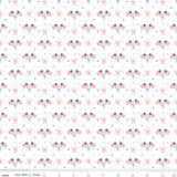 Firework Fields Fabric - Flags White - Gracey Larson - Riley Blake Designs