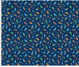 Rush Hour Spaceships Dark Navy - Space Monsters Fabric - Maywood Studio