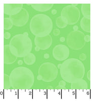 Bubbles Green Fabric - Space Monsters Fabric - Maywood Studio