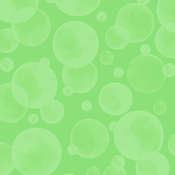 Bubbles Green Fabric - Space Monsters Fabric - Maywood Studio