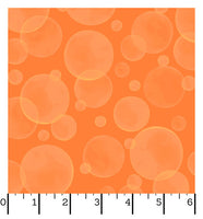 Bubbles Orange Fabric - Space Monsters Fabric - Maywood Studio