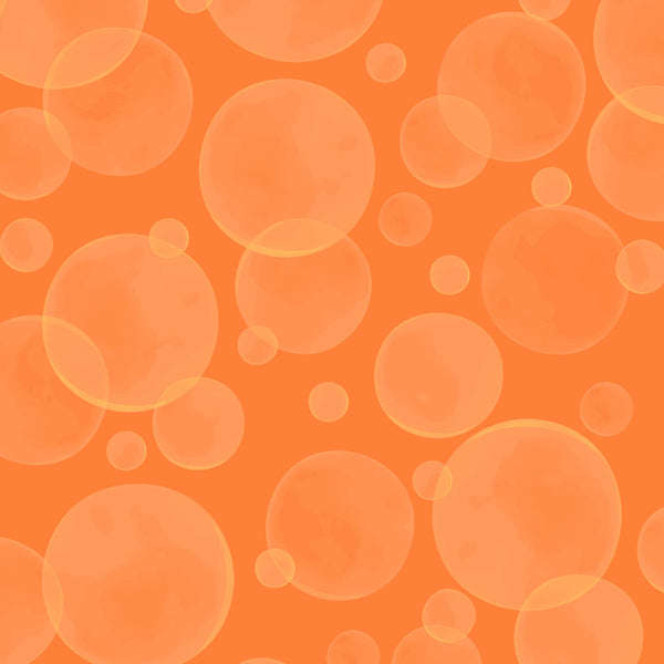 Bubbles Orange Fabric - Space Monsters Fabric - Maywood Studio