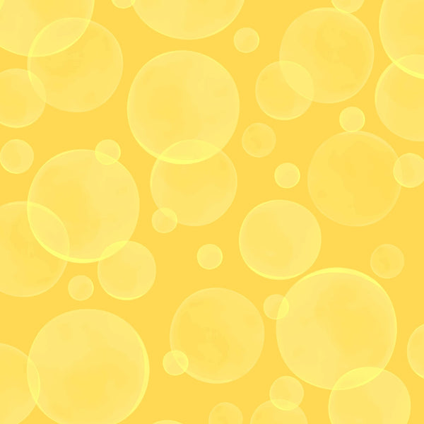 Bubbles Yellow Fabric - Space Monsters Fabric - Maywood Studio