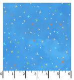 Stars Medium Blue Fabric - Space Monsters Blue - Maywood Studio