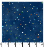 Stars Dark Navy Fabric - Space Monsters Fabric - Maywood Studio