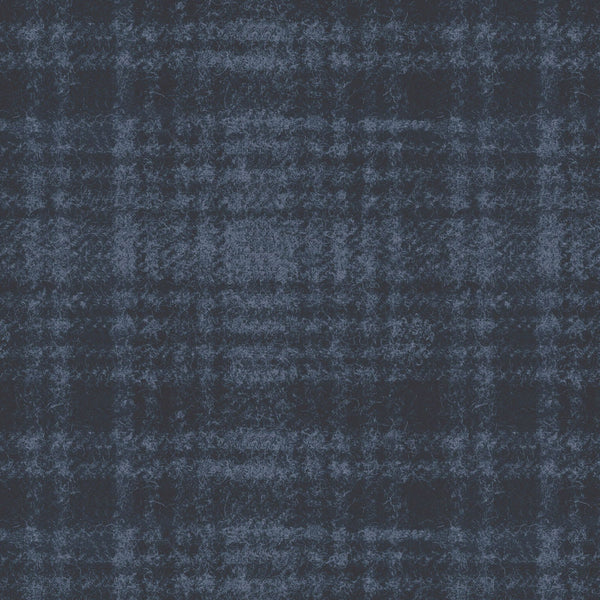 Woolies Flannel Fabric Windowpane Dark Navy by Bonnie Sullivan for Maywood Studio