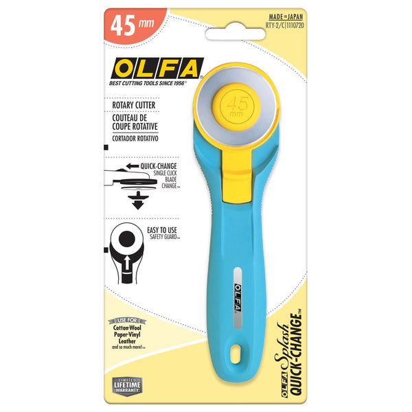 OLFA Splash Quick Change 45mm Rotary Cutter - Aqua