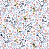 Peanuts Fabric - Snoopy & Woodstock Floral Frolic - Springs Creative Fabric