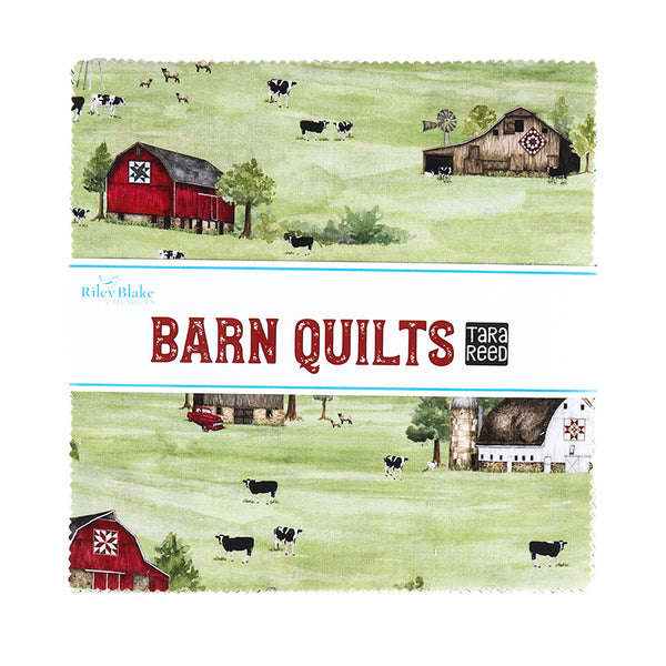Barn Quilts Fabric 10-Inch Stacker Layer Cake by Tara Reed for Riley Blake Designs 10-11050-42