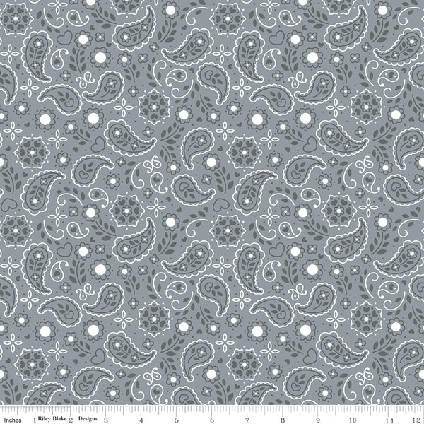 Down on the Farm Bandanas Gray C10073-GRAY Quilting Fabric