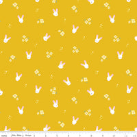Easter Egg Hunt Bunnies Mustard C10273-MUSTARD Quilting Fabric