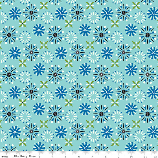 Oh Happy Day Florals Aqua C10311-AQUA Quilting Fabric