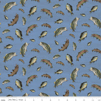At The Lake Fish Blue C10552-BLUE Quilting Fabric