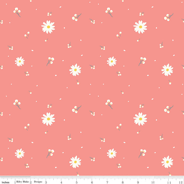 Poppy & Posey Buds Coral (C10582-CORAL) Quilting Fabric