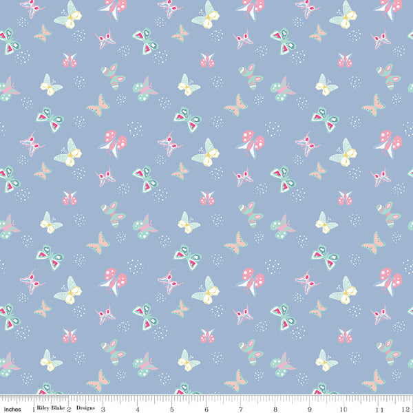 Poppy & Posey Butterflies Periwinkle (C10586-PERIWINKLE) Quilting Fabric