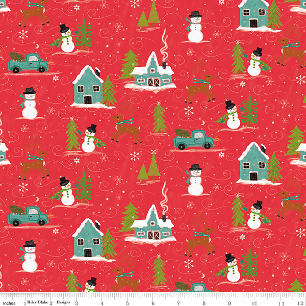 Snowed In Main Red Fabric C10810-RED Quilting Fabric