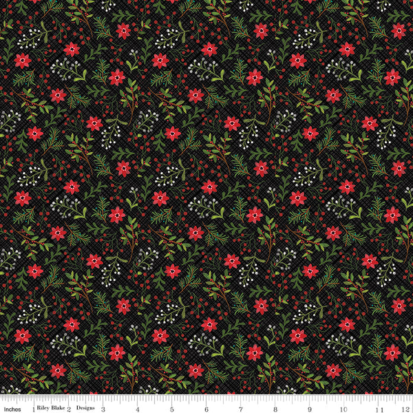 Snowed In Fabric Berries Black C10812-BLACK Quilting Fabric