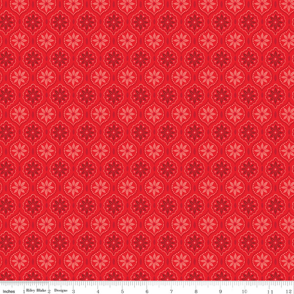 Snowed In Medallion Red Fabric C10813-RED Quilting Fabric
