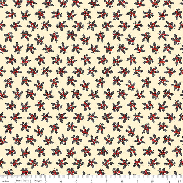 Christmas at Buttermilk Acres Fabric Holly Charcoal C10903-CHARCOAL Quilting Fabric