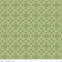Barn Quilts Fabric Sister's Choice Green by Tara Reed for Riley Blake Designs C11052-GREEN