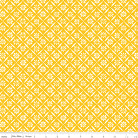 Indigo Garden Fabric Diagonal Daisy Yellow by Heather Peterson for Riley Blake Designs C11273-YELLOW