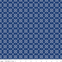 Quilt Fair Fabric - Chain Navy - Tasha Noel - Riley Blake Designs