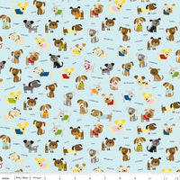 Cooper Fabric Dogs Aqua C11401-AQUA Quilting Fabric