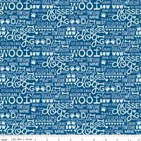 Cooper Fabric Words Blue C11402-BLUE Quilting Fabric