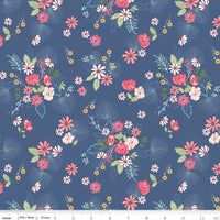 Enchanted Meadow Fabric - Main Denim - Beverly McCullough - Riley Blake Designs - C11550-DENIM