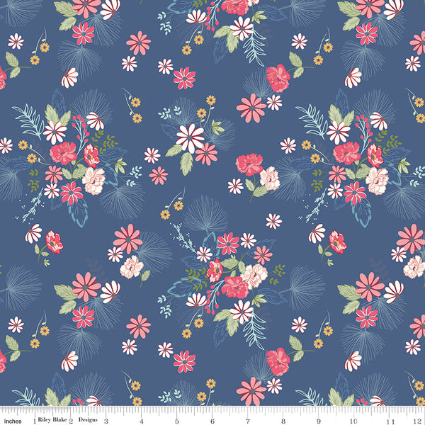 Enchanted Meadow Fabric - Main Denim - Beverly McCullough - Riley Blake Designs - C11550-DENIM